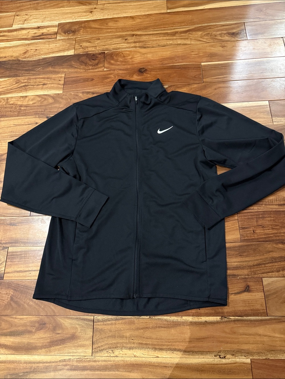 Nike Men’s Black Full-Zip Performance Jacket with White Swoosh